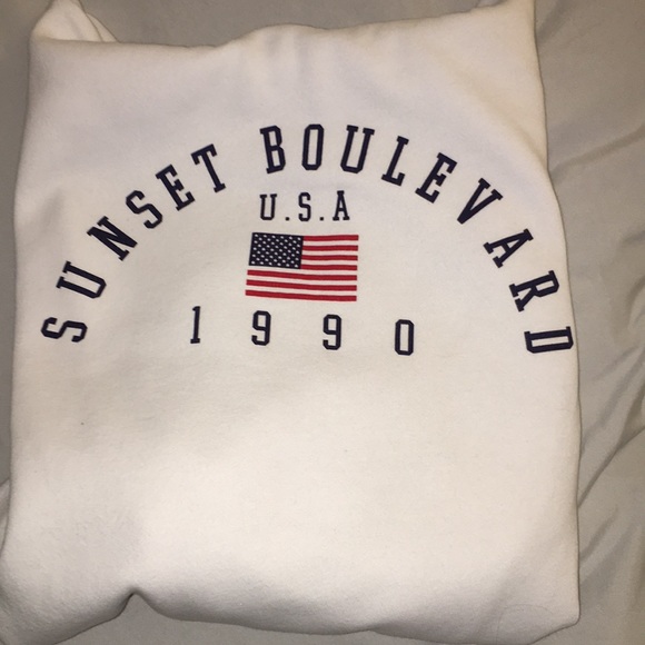 White Cropped Sweatshirt with Hoodie - Picture 3 of 3